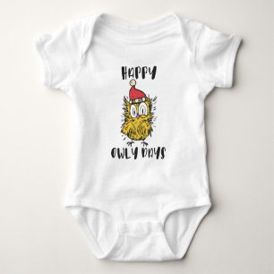 Body Para Bebê Feliz Owly Days Engraçado Papai noel Coruja