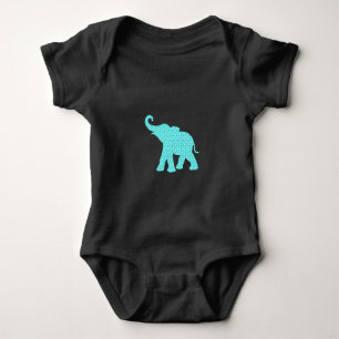 Body Para Bebê Feliz Padrão Verde de Elefante-Arte