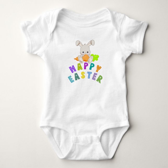 Body Para Bebê Feliz Páscoa (Frente)