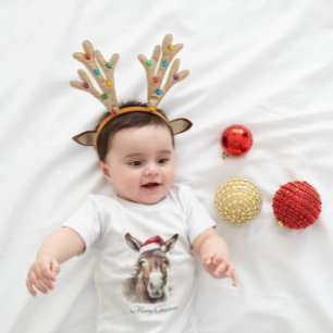 Body Para Bebê Feliz Pequeno Cachorro de Natal, personalizado