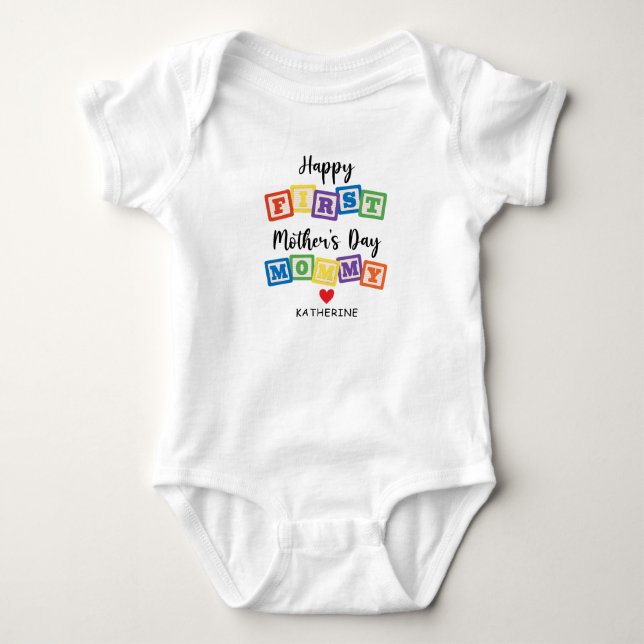 BODY PARA BEBÊ FELIZ PRIMEIRO DIA DAS MÃES MÃE (Frente)