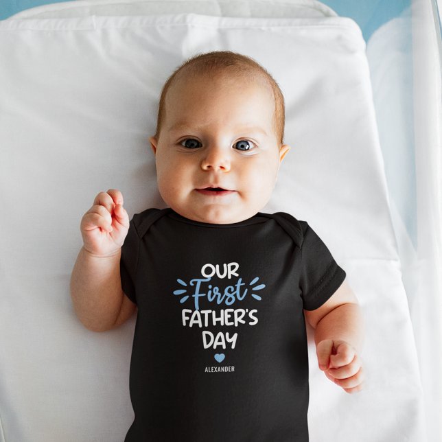 Body Para Bebê Feliz Primeiro Dia dos Pais (Criador carregado)