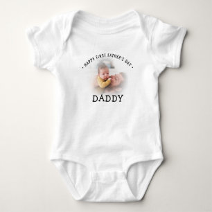 Body Para Bebê Feliz Primeiro Dia dos Pais Papai Foto