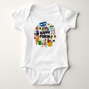 Body Para Bebê Feliz Purim - Bebê