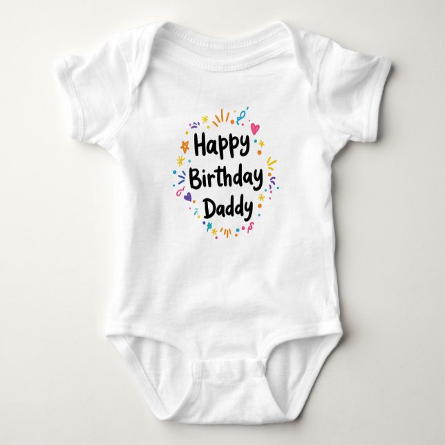 BODY PARA BEBÊ FELIZ ROUPAS DE PAI DE ANIVERSÁRIO (Frente)