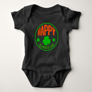 Body Para Bebê Feliz Rua do Círculo do Dia de Patrick Design-6350
