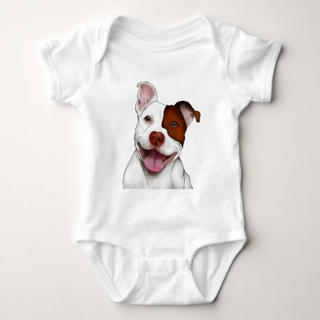 Body Para Bebê Feliz sorriso Pitbull (Frente)