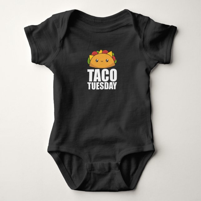 Body Para Bebê Feliz Taco Terça-feira - Comida mexicana (Frente)