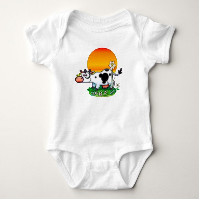 Body Para Bebê Feliz Vaca (Frente)