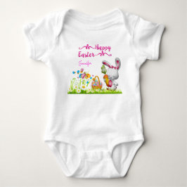 Body Para Bebê Felz pascoa Coelhinho e Garota-Bebê-Ovos Personali
