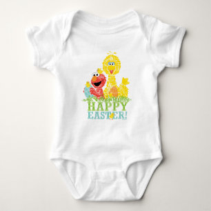 Body Para Bebê felz pascoa de Elmo e Big Bird