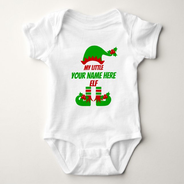 Body Para Bebê Feriado de Correspondência da Família Elf Natal Pe (Frente)