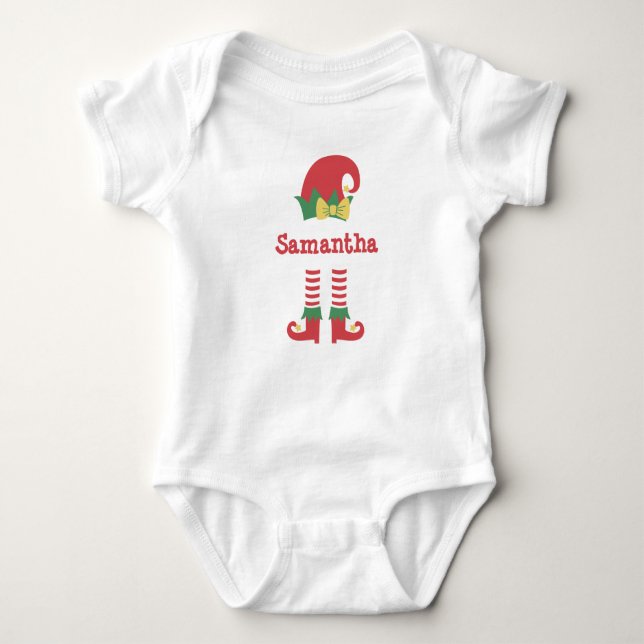 Body Para Bebê Feriado de Natal do Bebê Fofo Personalizado (Frente)