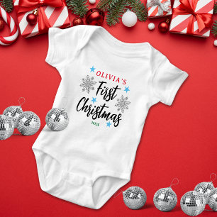 Body Para Bebê Feriado de Natal Personalizado do Bebê