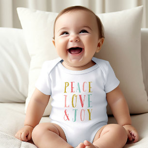 Body Para Bebê Feriado Whimsical de Paz e Joy