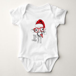 Body Para Bebê Feriados do girafa   do Natal do hipster