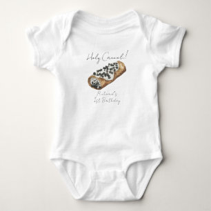 Body Para Bebê Festa de Aniversário de 1 ano Watercolor Cannoli