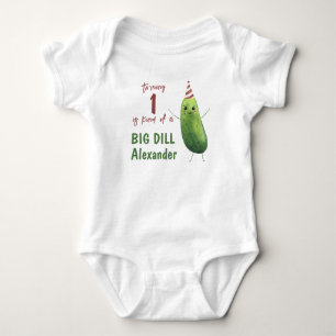 Body Para Bebê Festa de Aniversário do Grande Dill de Pepino em A