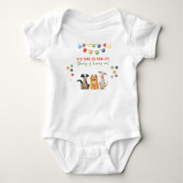 Body Para Bebê Festa de um ano do cachorro aquarela