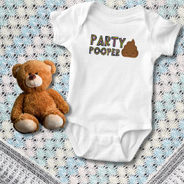 Body Para Bebê Festa Engraçada Pooper