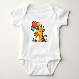 Body Para Bebê Festa Giraffe Baby Tee com Balões e Gritos