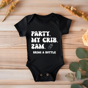Body Para Bebê Festa No Meu Berço 2 Da Manhã Bebê Engraçado
