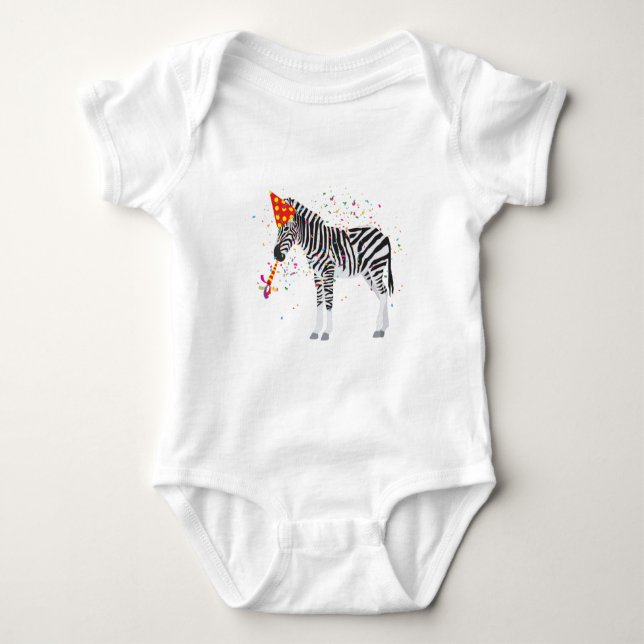 Body Para Bebê Festas de zebra - Animais com festa (Frente)