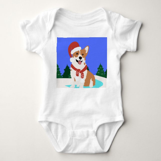 Body Para Bebê Festivo Corgi Bebê Bodydress (Frente)