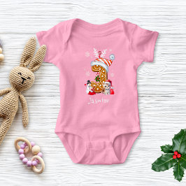 Body Para Bebê Festivo Natal Kitten Gingerpão - Letra J