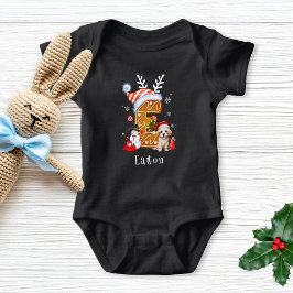 Body Para Bebê Festivo Natal Puppy Gingerpão - Letra E Boy