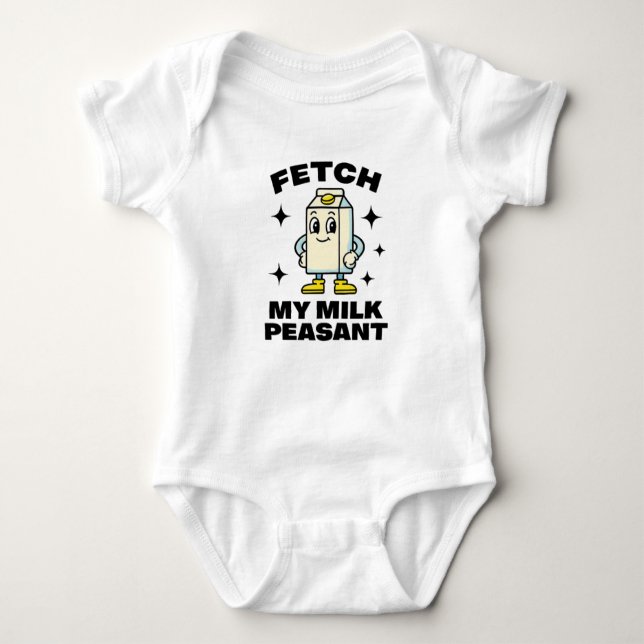 Body Para Bebê Fetch My Milk Peasant- Baby Grow (Frente)