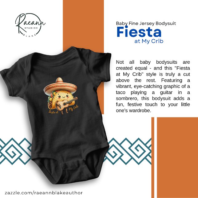 Body Para Bebê Fiesta at My Crib Baby Fine Jersey Bodysuit (Criador carregado)