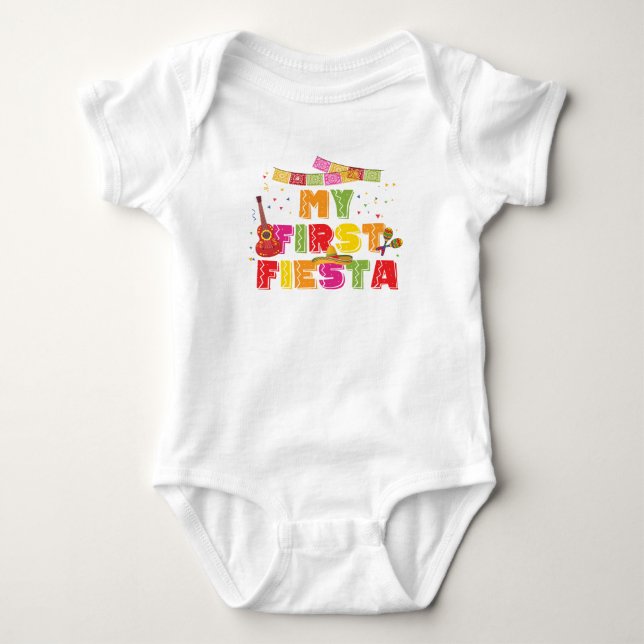 Body Para Bebê Fiesta Birthday One-Piece Bodycase (Frente)