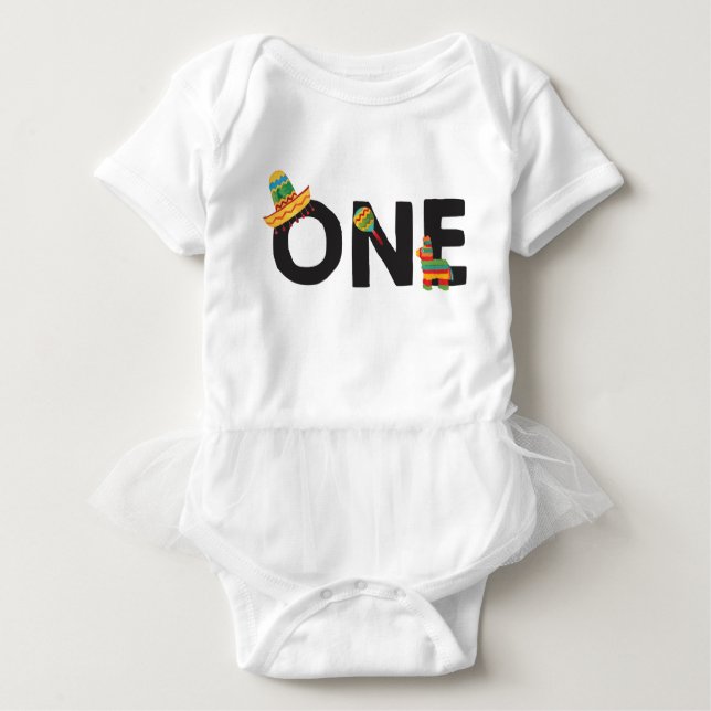 Body Para Bebê Fiesta First Birthday Outfit (Frente)