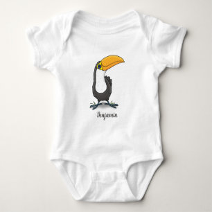 Body Para Bebê Figura de desenho animado de tucano feliz e bonito