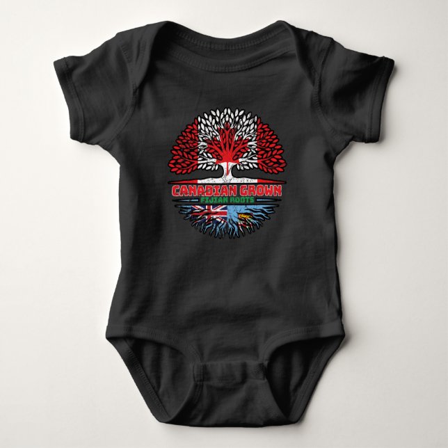 Body Para Bebê Fiji Fijian Canada Tree Roots Flag (Frente)