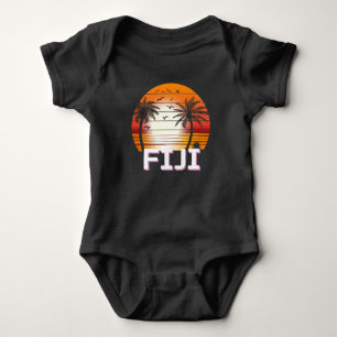 Body Para Bebê Fiji Vintage Palm Trees Summer Beach
