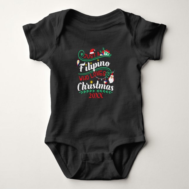 Body Para Bebê Filipinas - Filipino que Ama o Natal (Frente)
