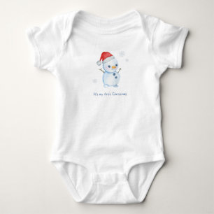 Body Para Bebê Fim de Natal para Crianças de Cores Aquáticas Azui
