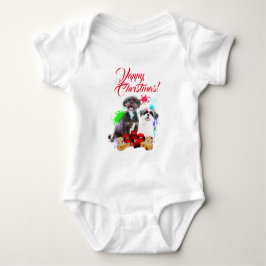 Body Para Bebê Fim de Natal Personalizável de Shih Tzu Dog