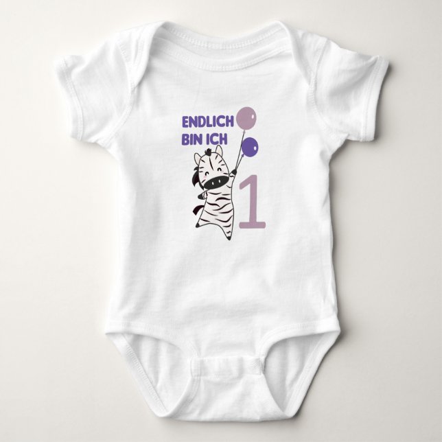 Body Para Bebê Finalmente, 1 Zebra Roxo Balões Cólitos Zebras Zoo (Frente)