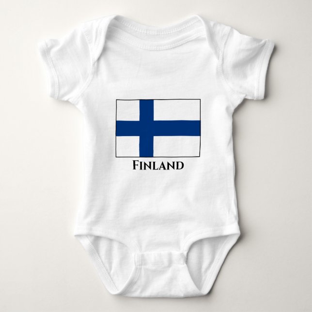 Body Para Bebê Finlândia (finlandês) Bandeira (Frente)