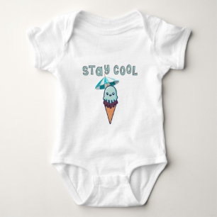 Body Para Bebê Fique Legal Sorvete engraçado do Kawaii