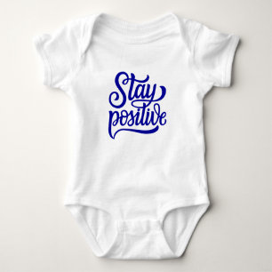 Body Para Bebê Fique Positivo Azul