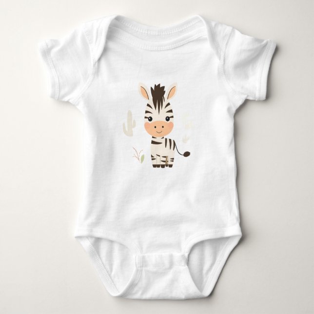 Body Para Bebê Fita-branca-zebra-bébé-bétula (Frente)