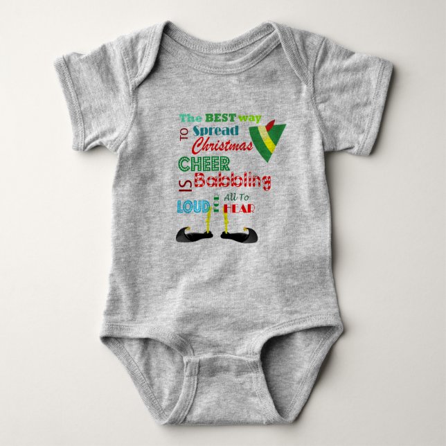 Body Para Bebê Fita De Bebê De Natal (Frente)