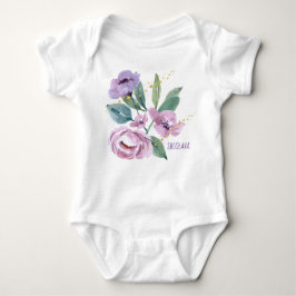Body Para Bebê Fita De Bebê Floral Personalizada