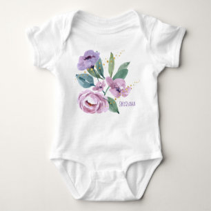 Body Para Bebê Fita De Bebê Floral Personalizada