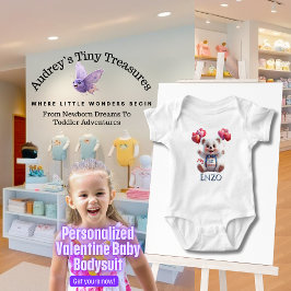 Body Para Bebê Fita-Dia de os namorados personalizada do bebê de