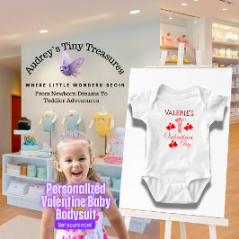 Body Para Bebê Fita-Dia de os namorados Personalizada Para Bebê D